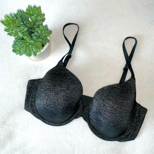 VS Lightly Padded Demi-Lift Bra, Heather Black, size 36D, EUC, Sexy!